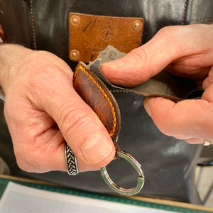 Love Heart Leather Key Ring