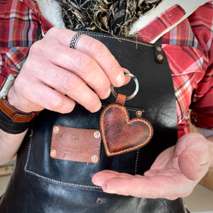 Love Heart Leather Key Ring