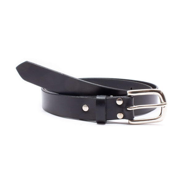 Sample & Seconds Sale: Leather Belt, 1", Italian, Black